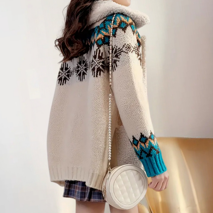 Drune | Gestrickte Winterjacke mit Fleecekragen - Freizeitmode