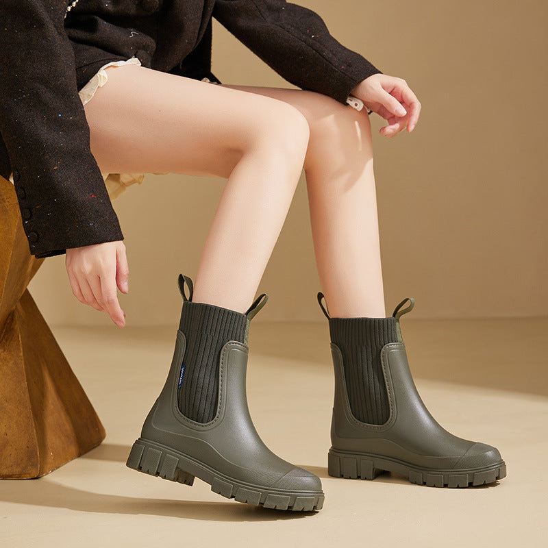 Damen Gummistiefel wasserdicht mit rutschfester Sohle Drune