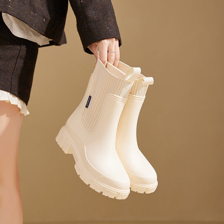 Damen Gummistiefel wasserdicht mit rutschfester Sohle Drune