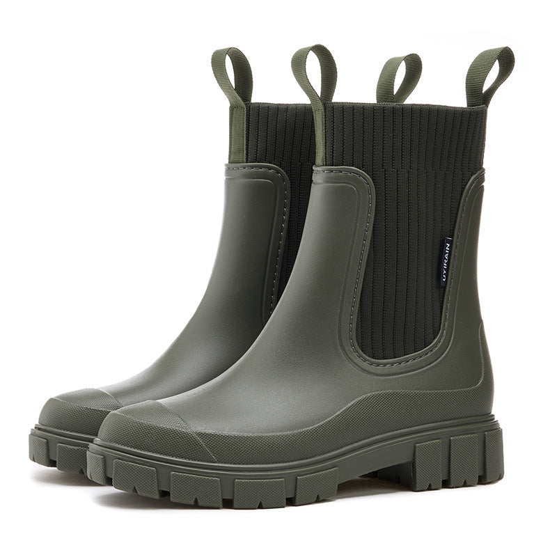 Damen Gummistiefel wasserdicht mit rutschfester Sohle Drune