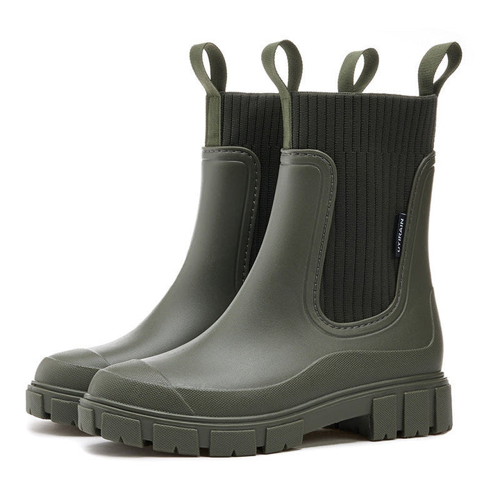 Damen Gummistiefel wasserdicht mit rutschfester Sohle Drune