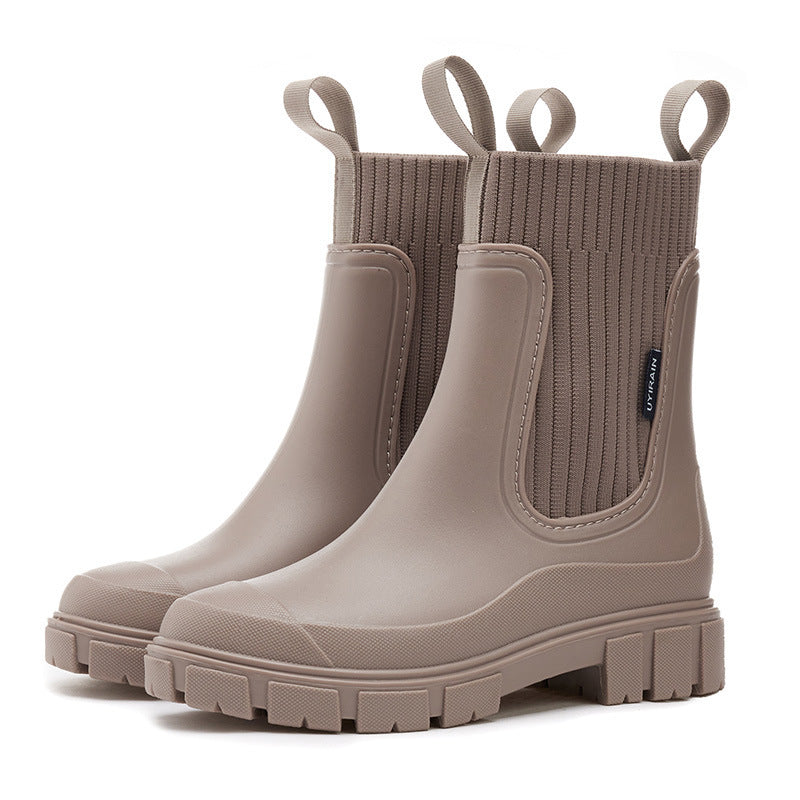 Damen Gummistiefel wasserdicht mit rutschfester Sohle Drune