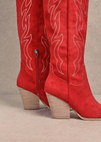Damen Kniehohe Westernstiefel Drune