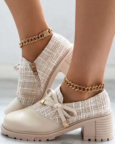 Damen Pumps Mit Breitem Absatz Offene Zehe Drune
