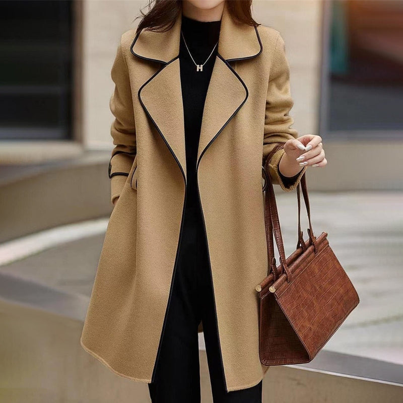 Drune | Damen Luxus Trenchcoat mit Reverskragen