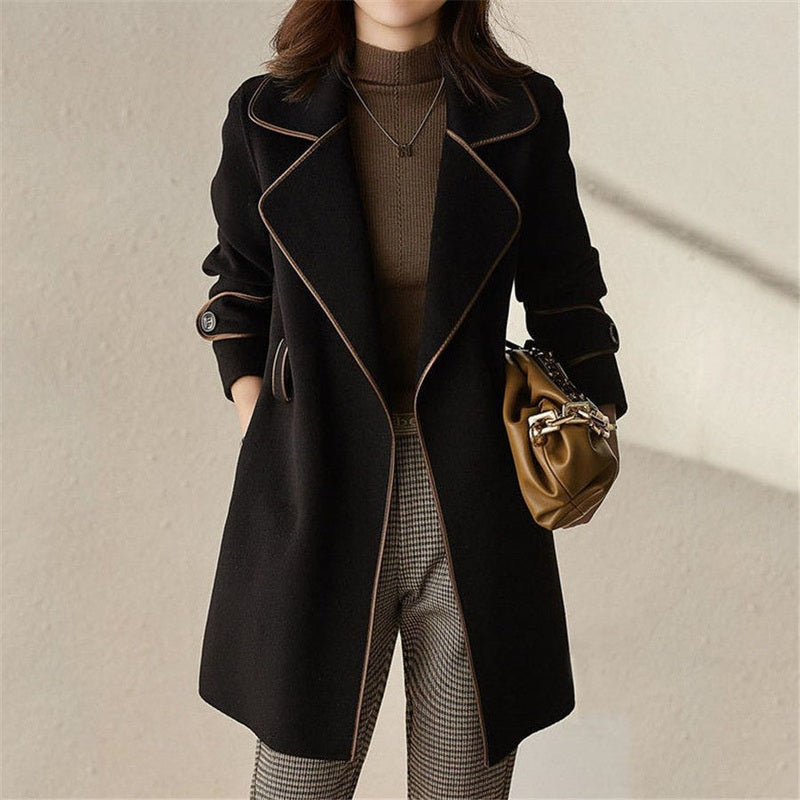 Drune | Damen Luxus Trenchcoat mit Reverskragen