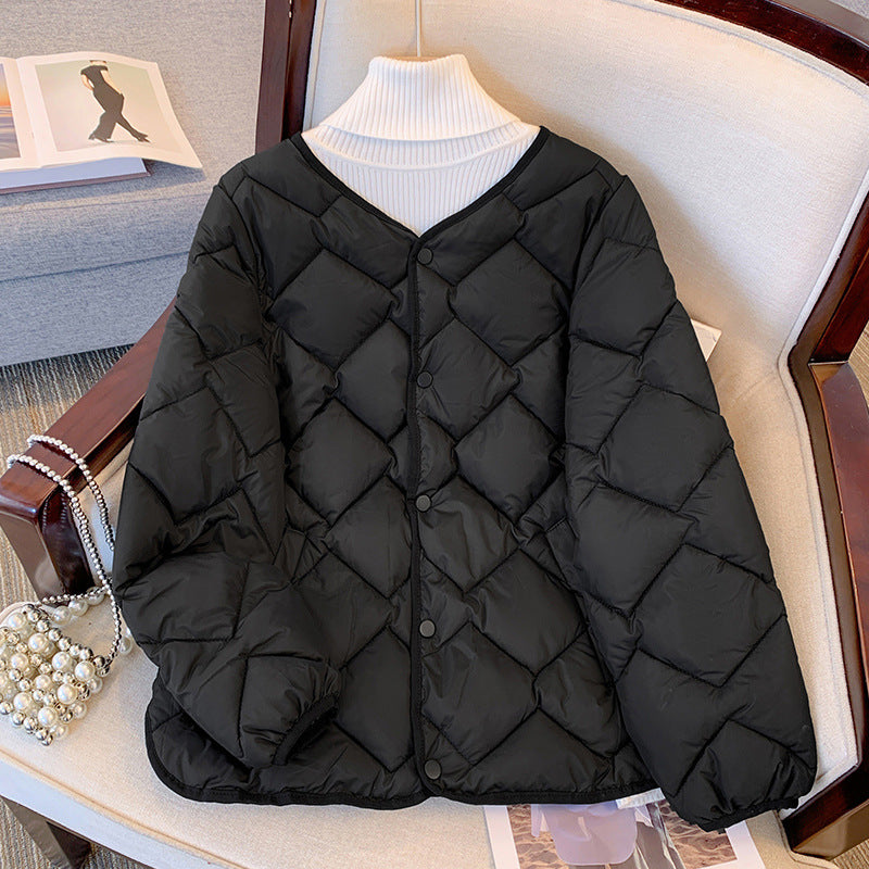 Drune | Damen Leichtgewicht Daunenjacke mit langen Ärmeln und Druckknöpfen