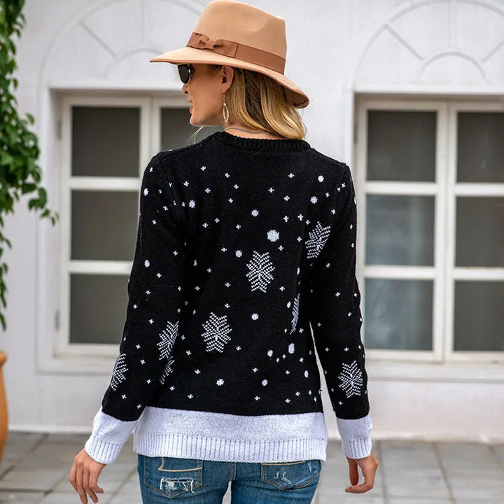 Drune | Strickpullover für Damen - Weiche Passform & Festliches Weihnachtsmuster für den Winter