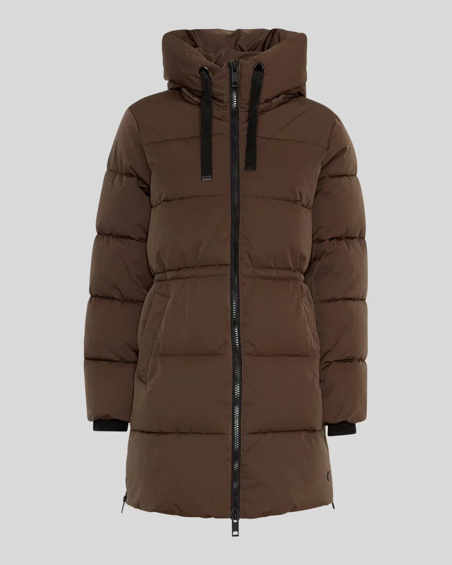 Drune | Futter mit Kapuze Halblang Pufferjacke Winterjacke für Damen
