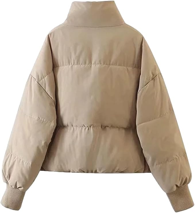 Drune | Damen Gewatteete Pufferjacke mit Stehkragen und Schräge Reißverschlusstaschen