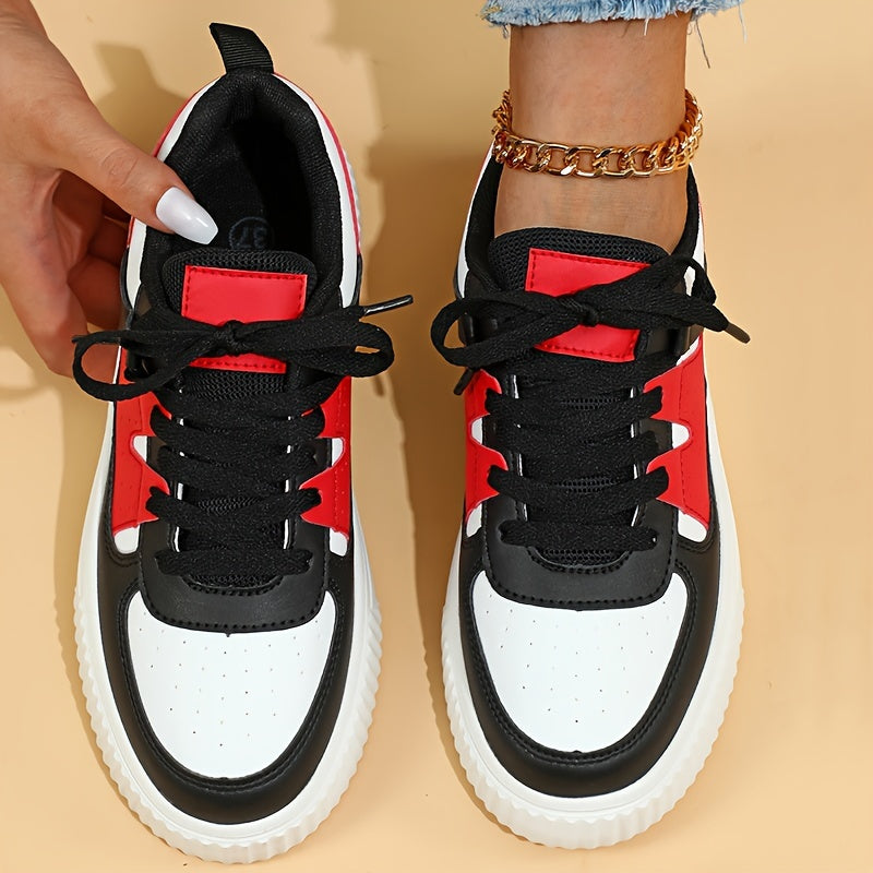 Drune | Farbblock Schnürschuhe Skateschuhe Freizeit Sneakers