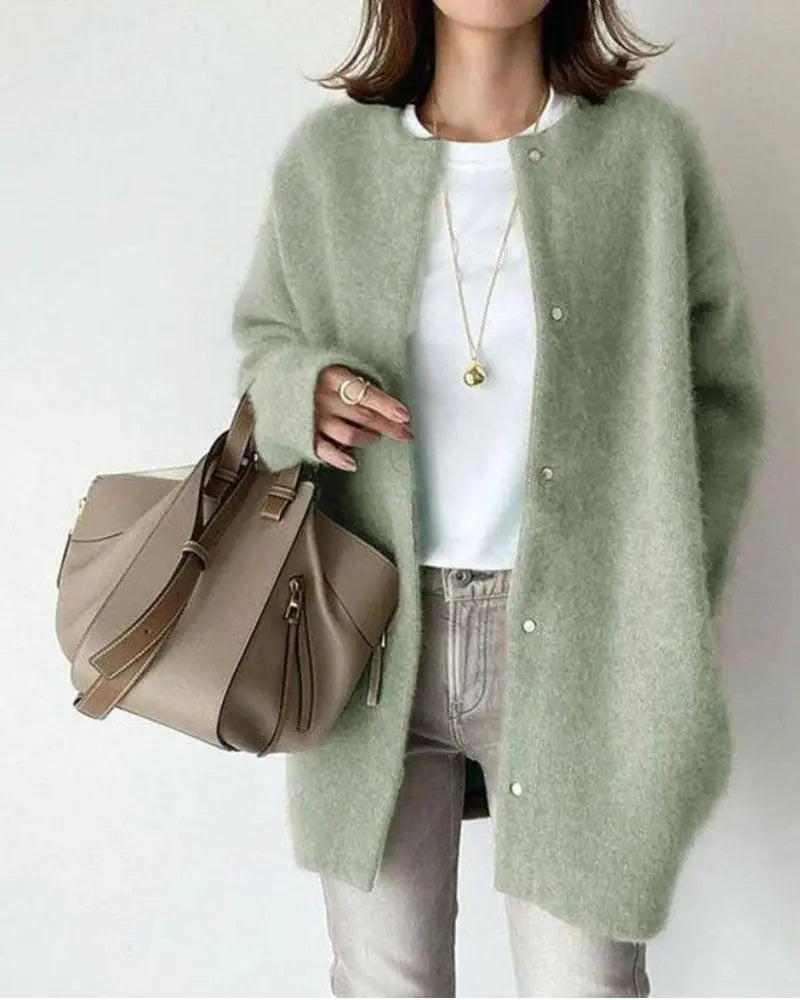 Drune | Übergröße Gestrickt Langer Strickjacke Gestrickte Damenmode