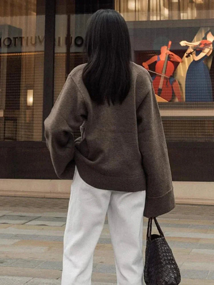 Drune | V Ausschnitt Taschen Knopfleistenjacke Strickjacke