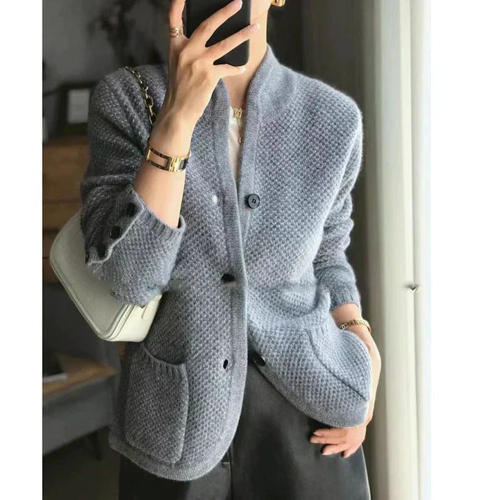 Drune | Wollmix Knopfleiste Strickjacke Jacke