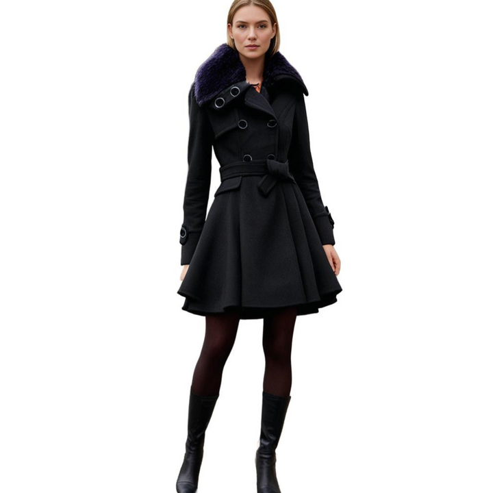 Drune | Doppelreiher Gürtel Prinzessinnenjacke Wintertrenchcoat