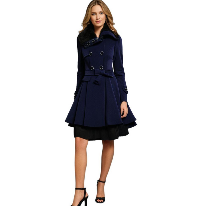 Drune | Doppelreiher Gürtel Prinzessinnenjacke Wintertrenchcoat