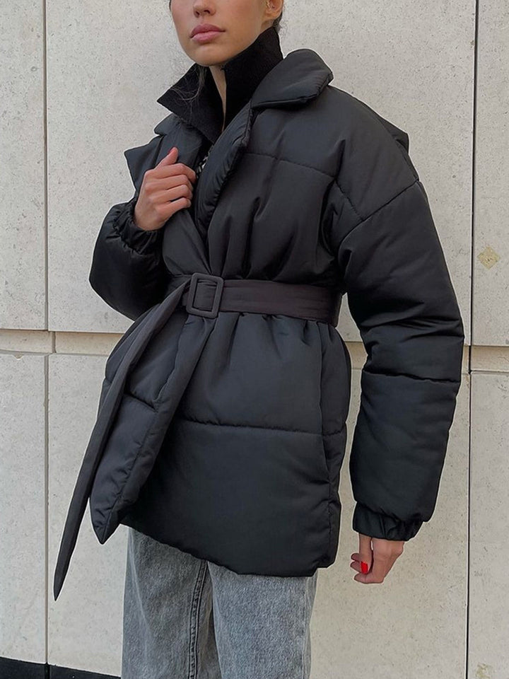 Drune | Übergröße Gürtel Gepolsterte Jacke Daunenjacke