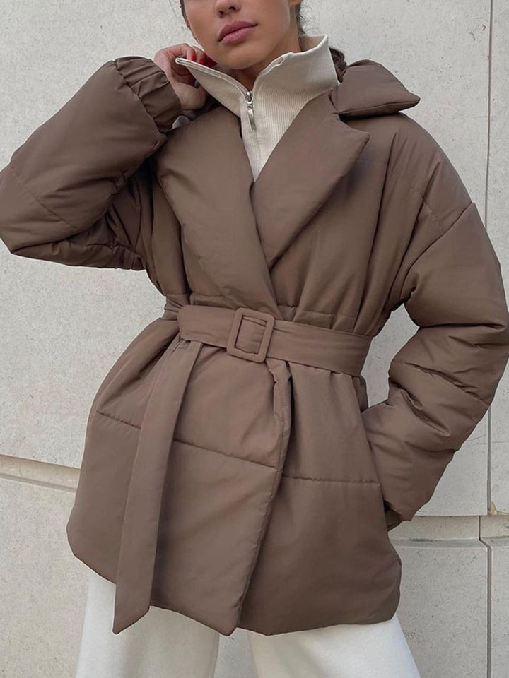Drune | Übergröße Gürtel Gepolsterte Jacke Daunenjacke