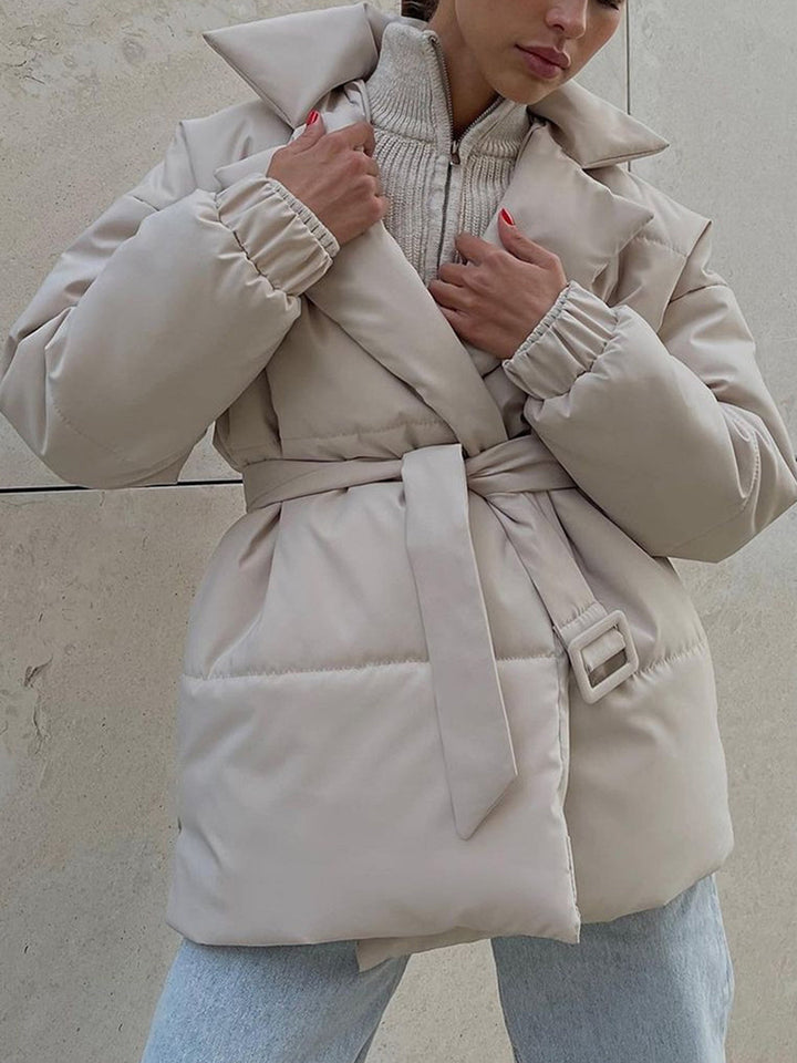 Drune | Übergröße Gürtel Gepolsterte Jacke Daunenjacke
