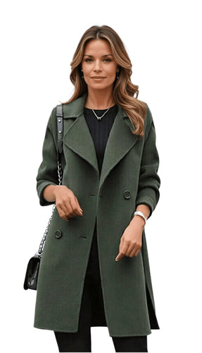 Drune | Klassischer Schwarzer Trenchcoat für Frauen Stilvolle Wintereleganz