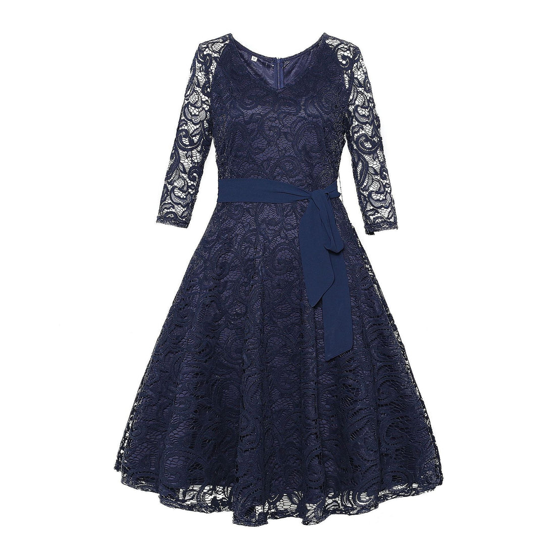 Drune | Spitzen-Illusionsärmel Cocktailkleid