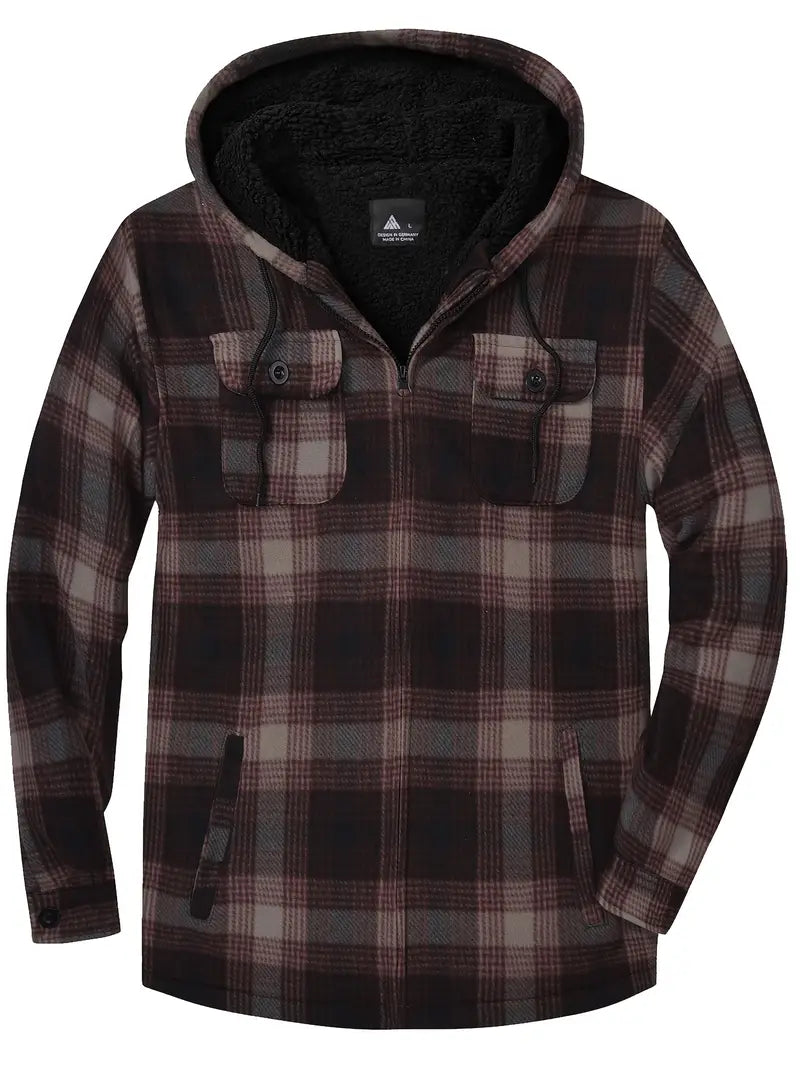 Drune | Trendy Kapuzenmantel mit Sherpa-Futter Warme Jacke