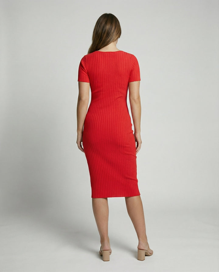 Gerippte Slim-Fit Kleid