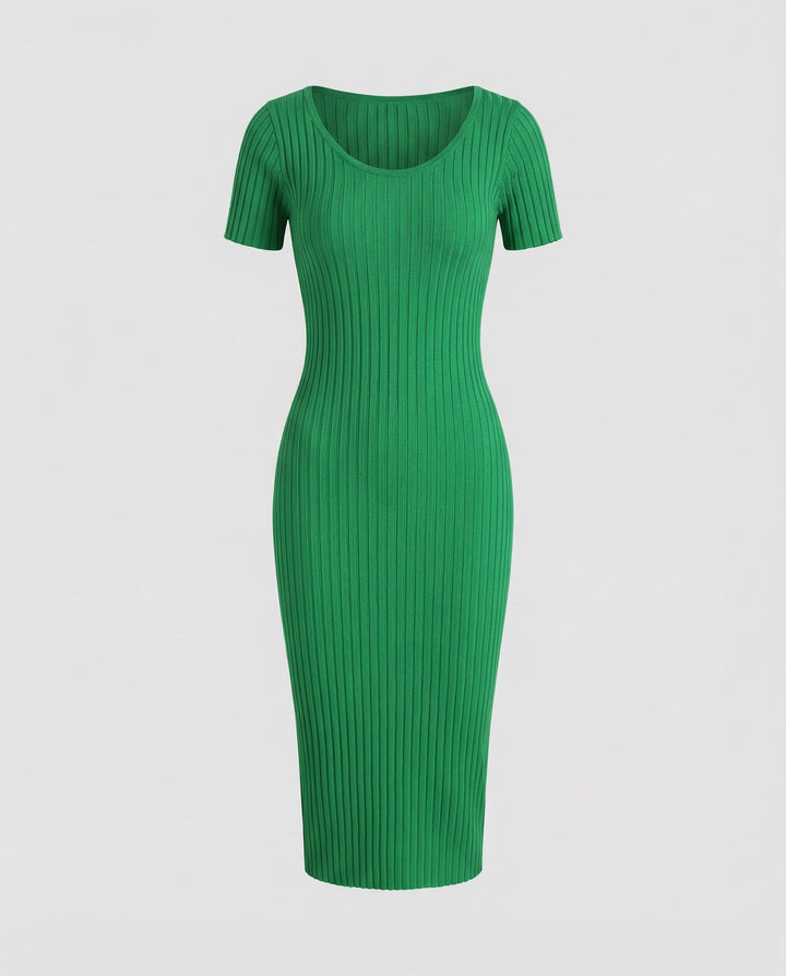 Gerippte Slim-Fit Kleid
