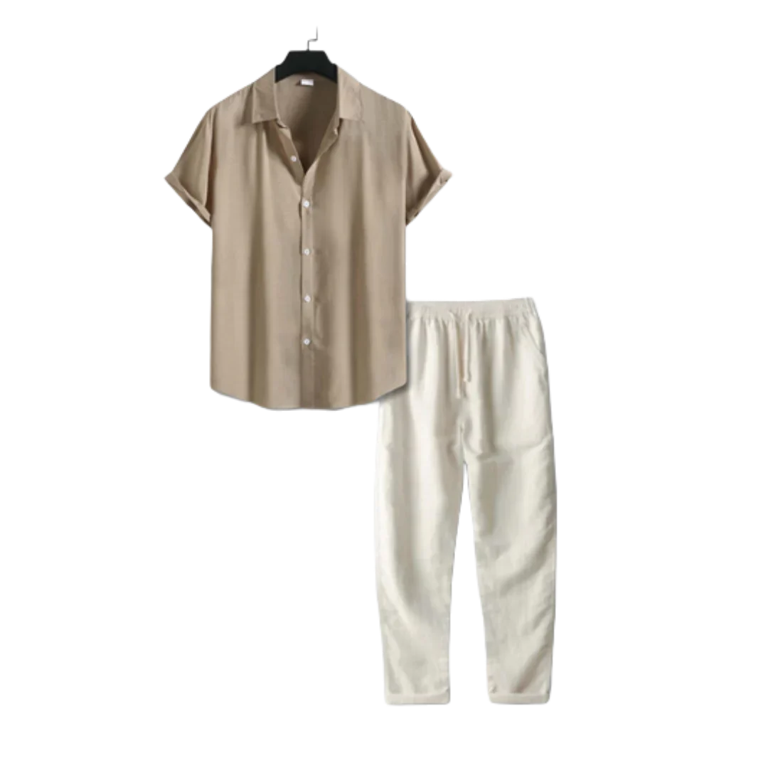 Drune Linen Outfit Set - Lässige - Florenz bei Nacht