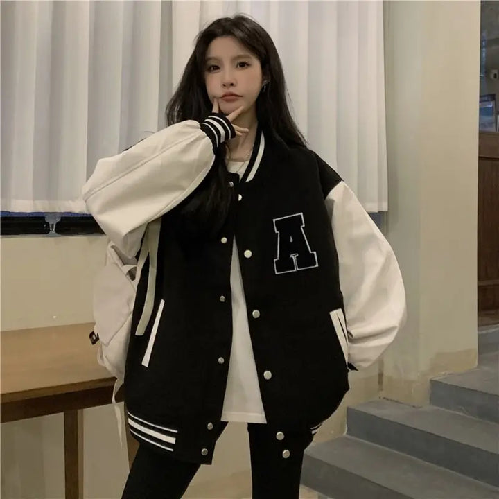 Drune | Koreanische Mode Frauen Baseball Jacke