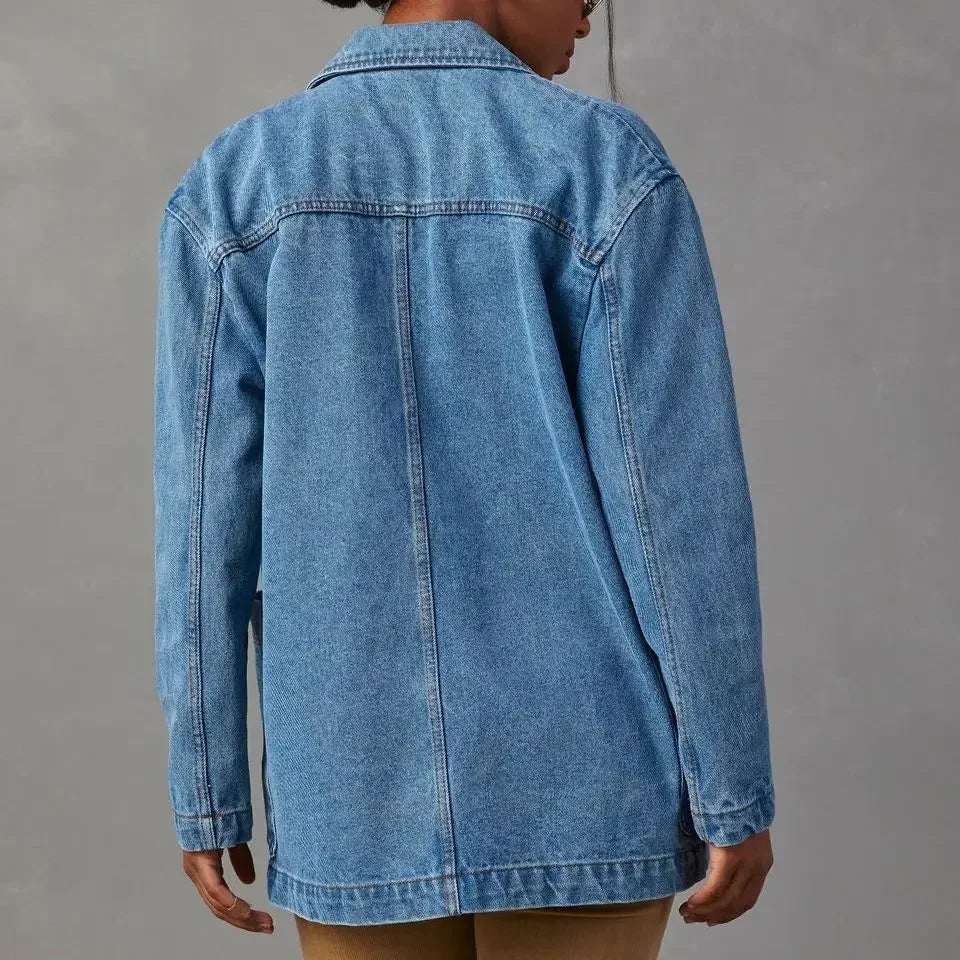 Drune | Blazer Lang Blau Jacke Blazer für Frauen