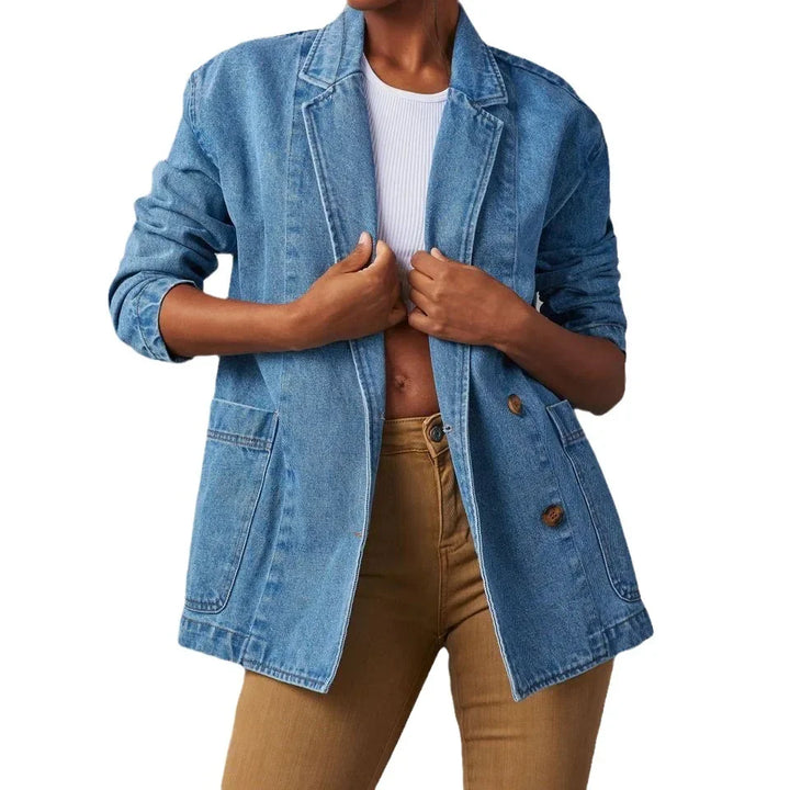 Drune | Blazer Lang Blau Jacke Blazer für Frauen