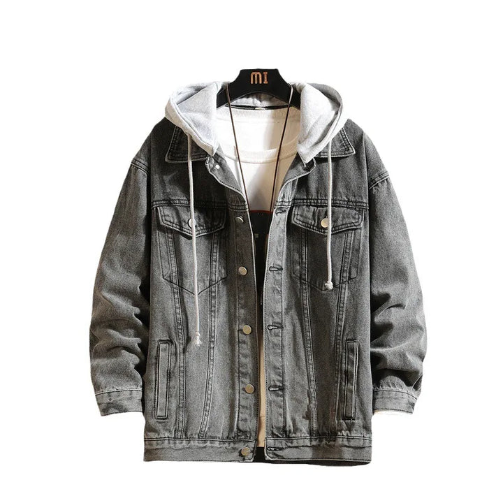 Drune | Abnehmbarer Denim Jacke Mit Kapuze Für Männer