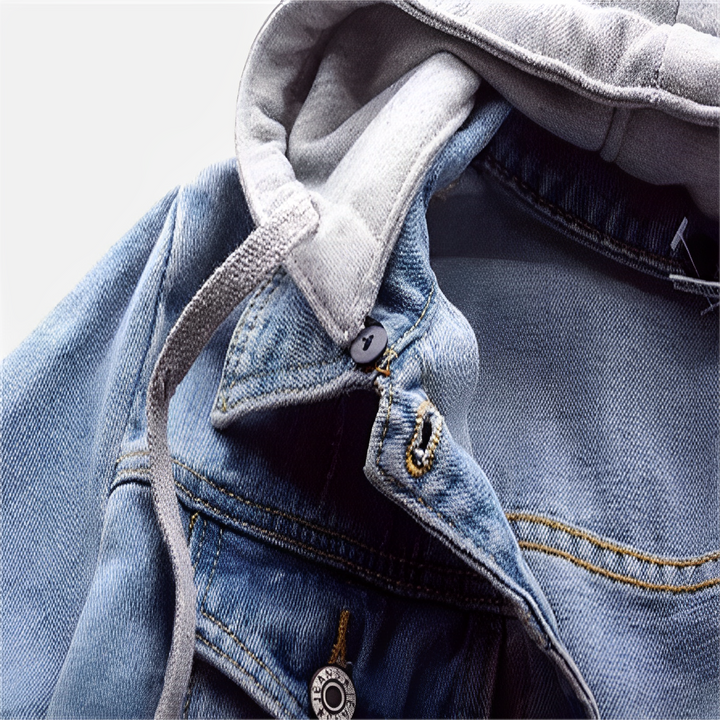 Drune | Jacke Damenjacke Klassisch Blau mit Abnehmbarer Kapuze