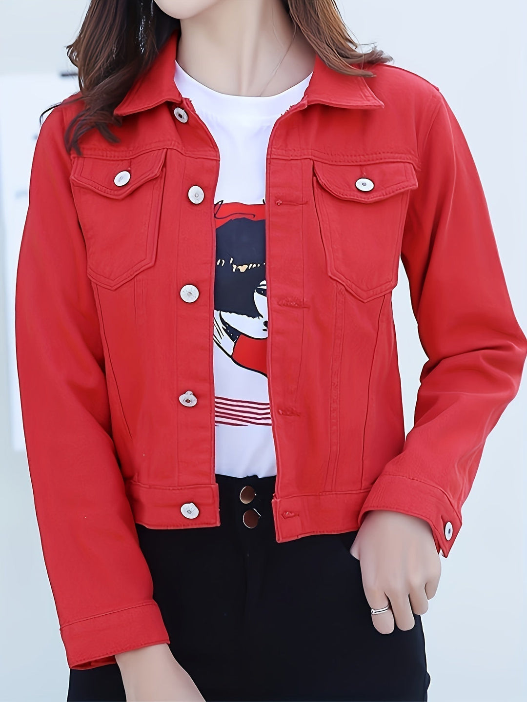 Drune | Jacke Slim Fit Damenjacke mit Klassischer Knopfleiste