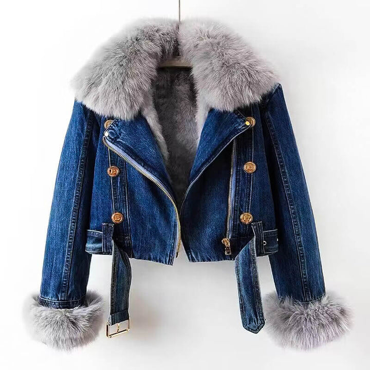 Drune | Pelzjacke - Organic Drune | mit Plüschfutter und verkürztem Design
