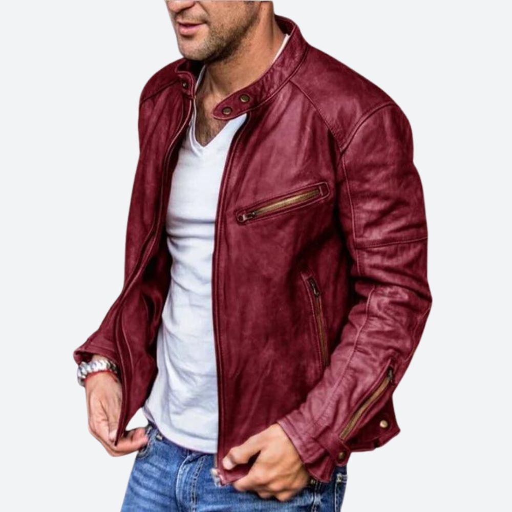 Drune | Stilvolle Wetterfeste Lederjacke Für Herren