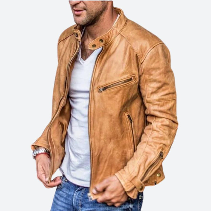 Drune | Stilvolle Wetterfeste Lederjacke Für Herren