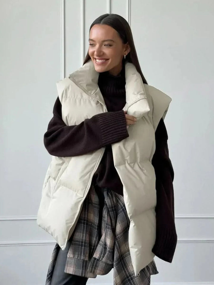 Drune | Damen Gepolsterte Winter-Weste mit Hohem Kragen