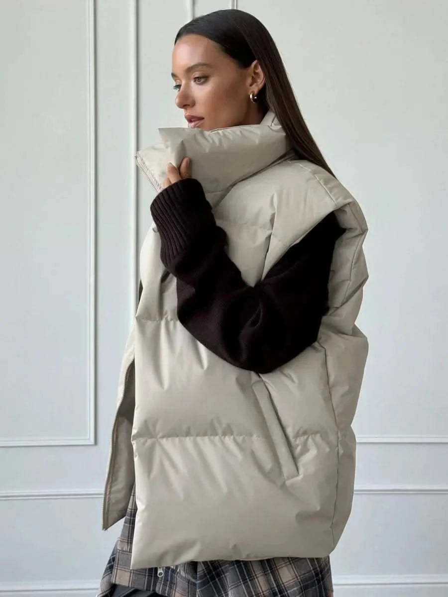 Drune | Damen Gepolsterte Winter-Weste mit Hohem Kragen