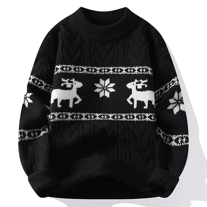 Drune | Winterpullover mit Hirschmuster - Warmer & Stilvoller Strickpullover für die Feiertage