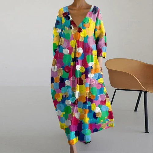 Drune | Elegantes Farbenfrohes Sommerkleid mit Print