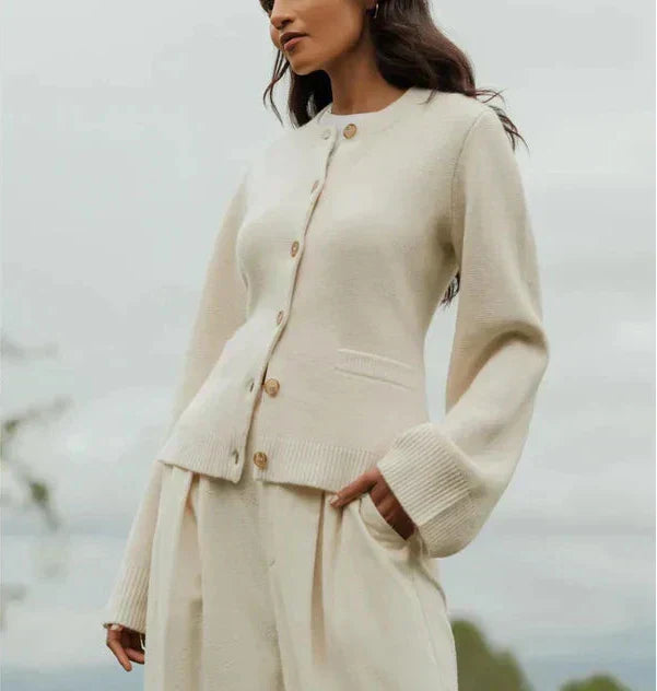 Drune | Cardigan Chic in Elfenbein Einfach und Bequem