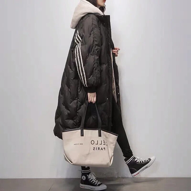 Drune | Premium Lange Gefütterte Jacke Damen Reguläre Passform Belle Couture Essenzieller Komfort