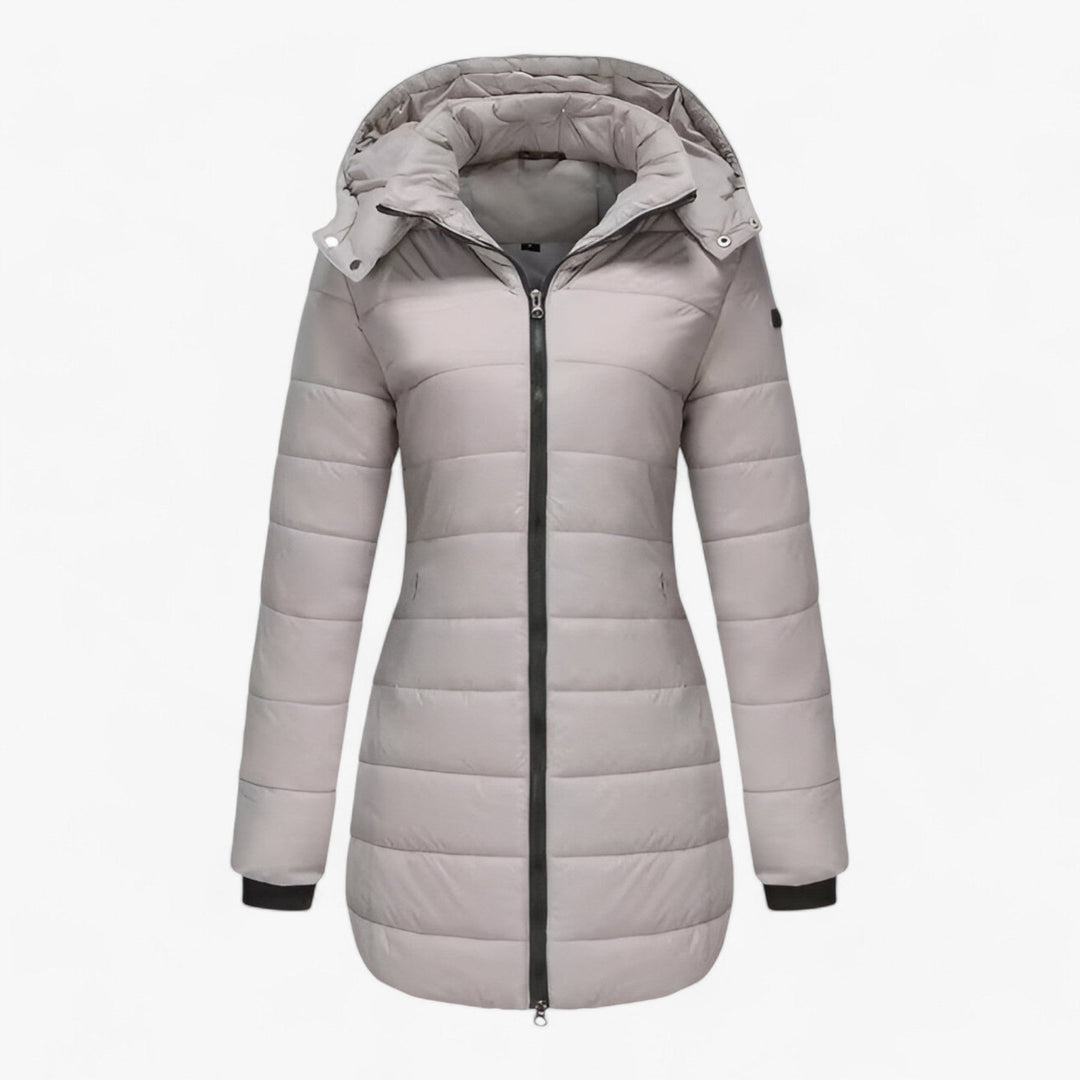 Drune | Kapuze Halblang Lange Pufferjacken Winterjacken für Frauen