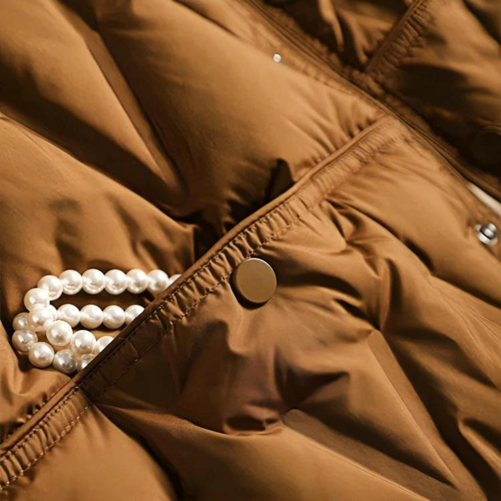 Drune | Leichtgewicht Knopfverschluss Steppjacke Winterjacke für Damen