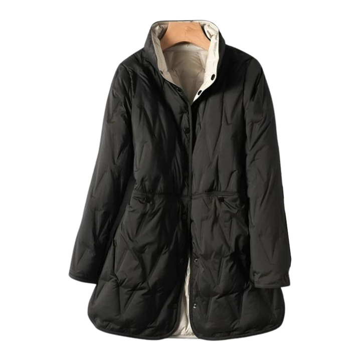 Drune | Leichtgewicht Knopfverschluss Steppjacke Winterjacke für Damen