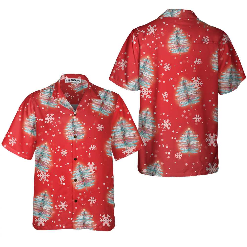 Drune | Libelleförmiges Weihnachtsbaum Shirt, Weihnachts-Hawaiian-Shirt