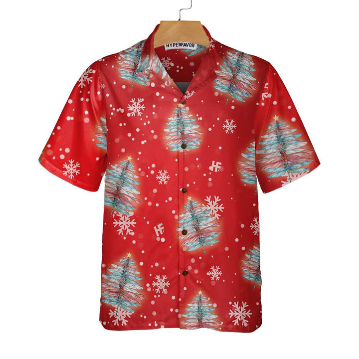 Drune | Libelleförmiges Weihnachtsbaum Shirt, Weihnachts-Hawaiian-Shirt