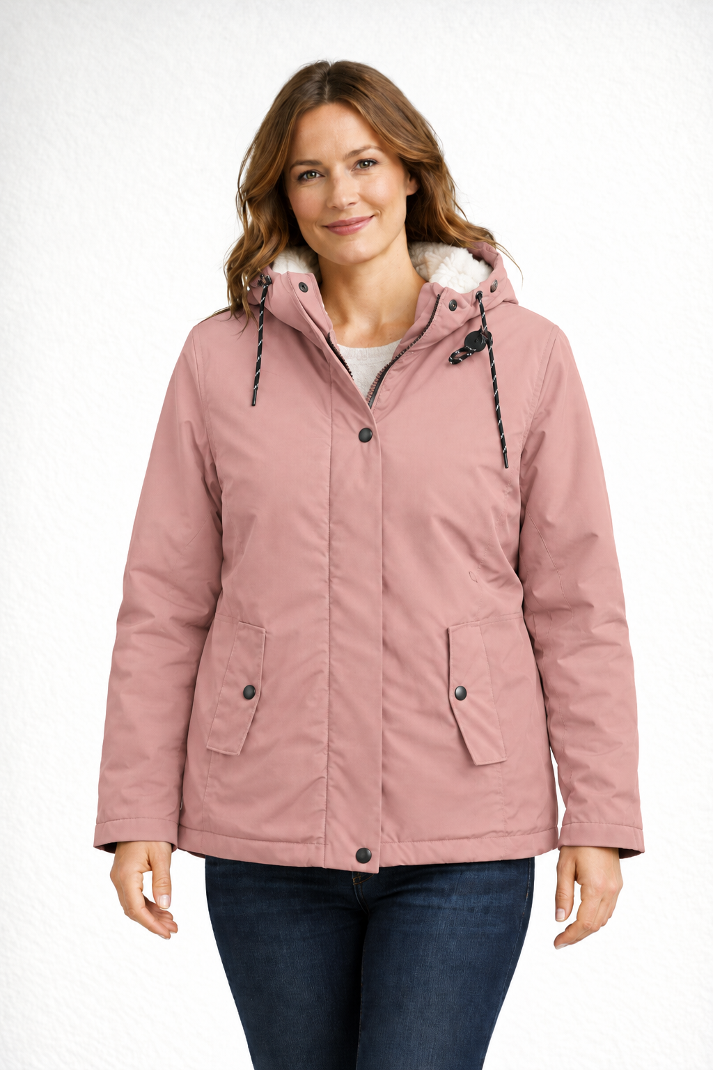 Drune | Damen Winterjacke mit Kapuze und Fleecefutter